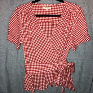 Red and white gingham top